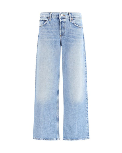 Agolde Blue Cotton Straight-Leg Jeans