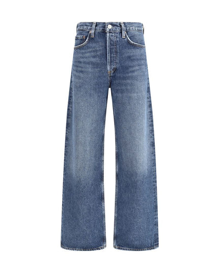 Agolde Blue Cotton Straight-Leg Jeans