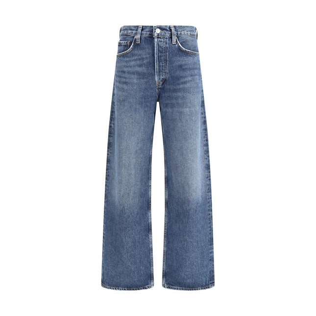 Agolde Blue Cotton Straight-Leg Jeans
