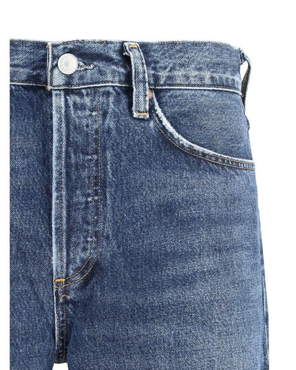 Agolde Blue Cotton Straight-Leg Jeans