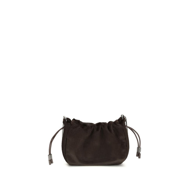 Brunello Cucinelli Brown Fur Shoulder Bag
