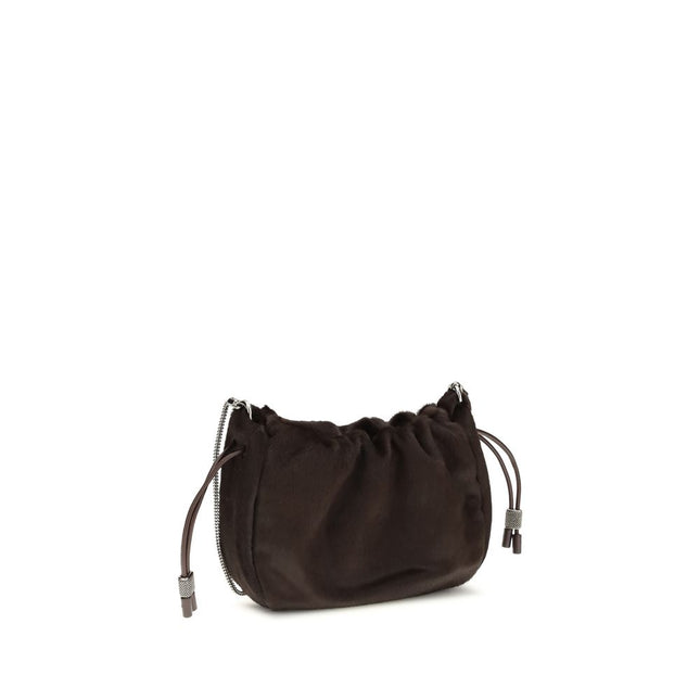 Brunello Cucinelli Brown Fur Shoulder Bag