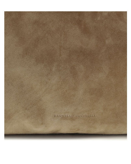 Brunello Cucinelli Beige Calf Leather Bos Taurus Shoulder Bag