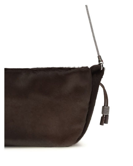 Brunello Cucinelli Brown Fur Shoulder Bag