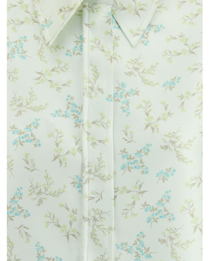 Jil Sander Green Silk Pattern Shirt