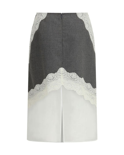 Jil Sander Gray Polyester Midi Skirt