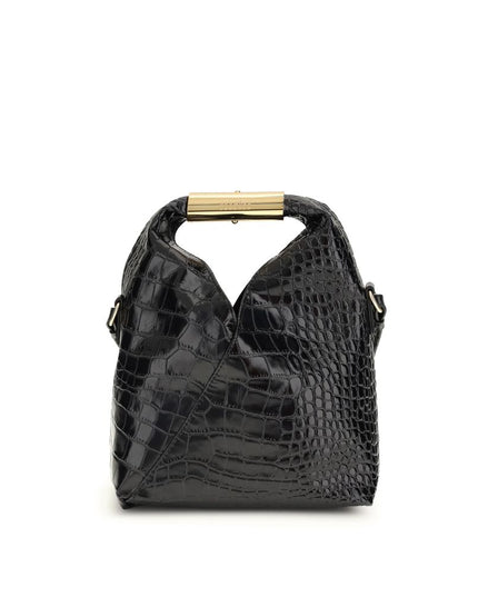 MM6 Black Calf Leather Bos Taurus Handbag