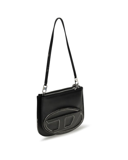 Diesel Black Calf Leather Bos Taurus Shoulder Bag