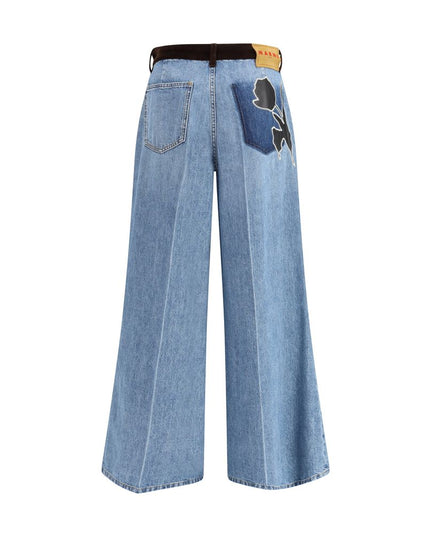 Marni Light Blue Cotton High-Waisted Jean