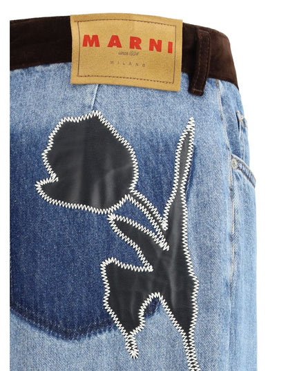 Marni Light Blue Cotton High-Waisted Jean
