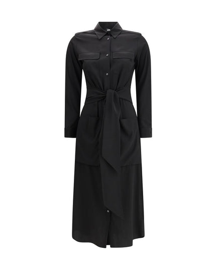 Ella Black Silk Casual Dress