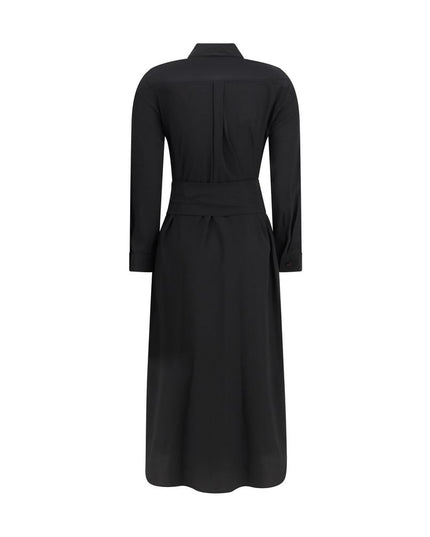 Ella Black Silk Casual Dress