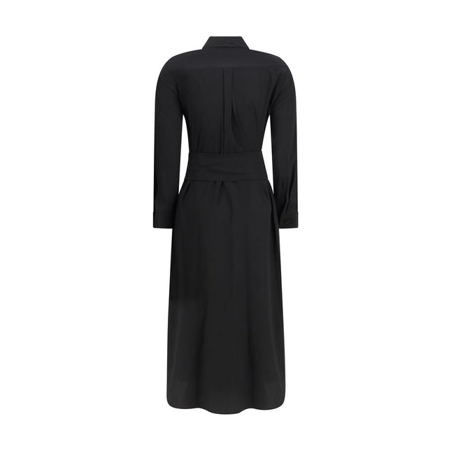 Ella Black Silk Casual Dress
