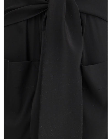 Ella Black Silk Casual Dress