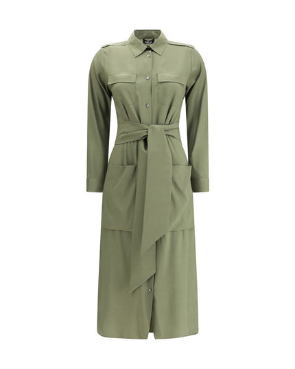 Ella Green Silk Casual Dress