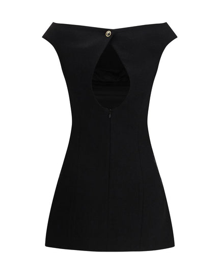 Marine Serre Black Fleece Wool Casual Dress