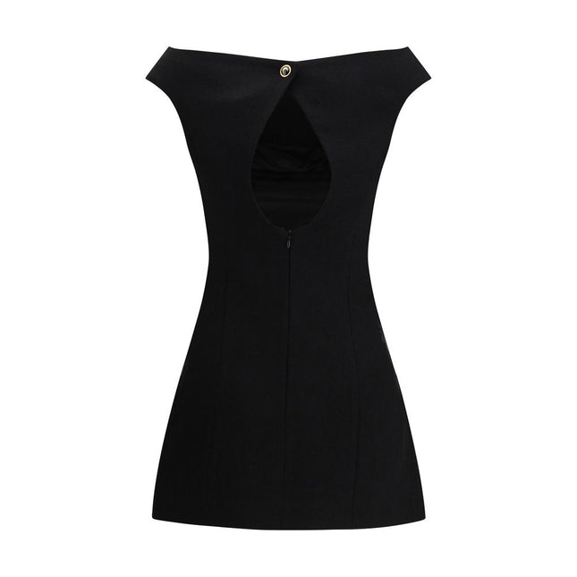 Marine Serre Black Fleece Wool Casual Dress