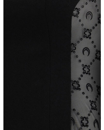 Marine Serre Black Fleece Wool Casual Dress