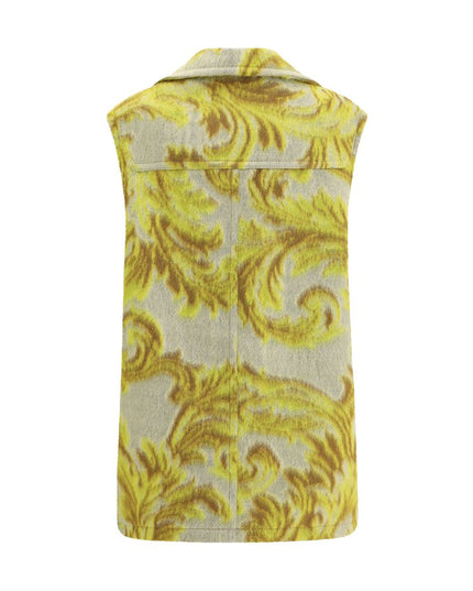 Etro Yellow Wool Sleveless Jacket