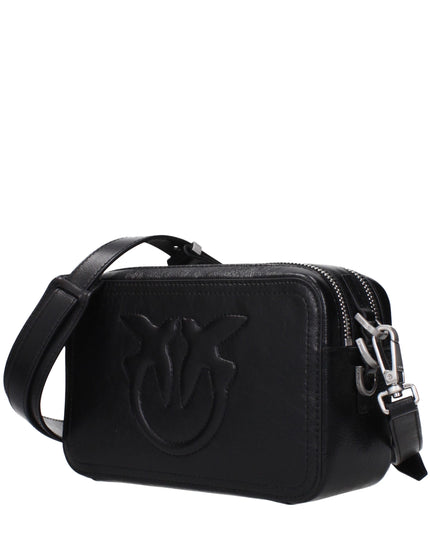 PINKO Black Leather Crossbody Bag
