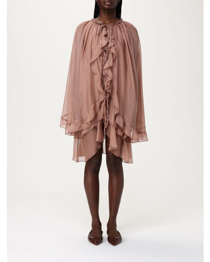 Tpn Beige Silk Cocktail Dress