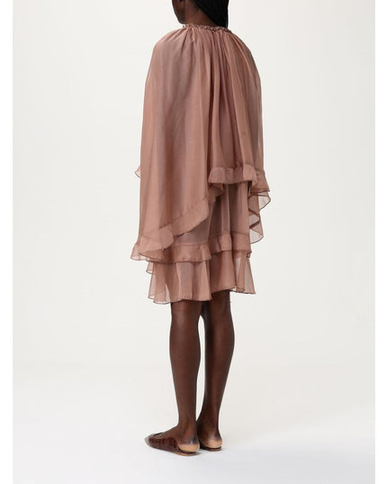 Tpn Beige Silk Cocktail Dress