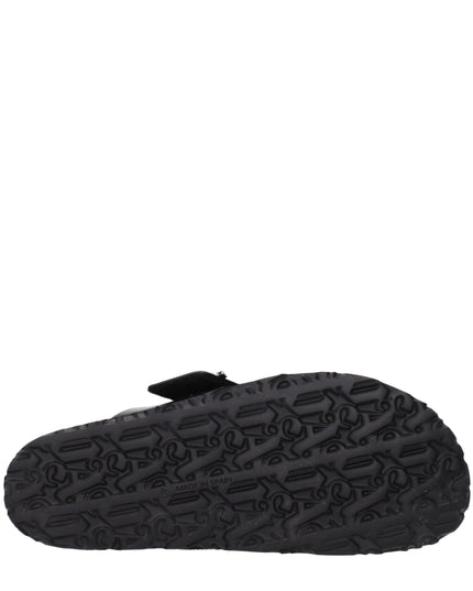 Palm Angels Black Leather Slippers