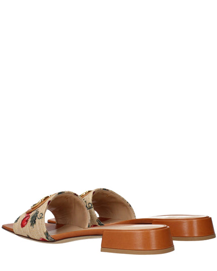 Valentino Garavani Beige Raffia Slippers