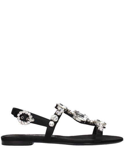 Dolce & Gabbana Black Satin Sandals