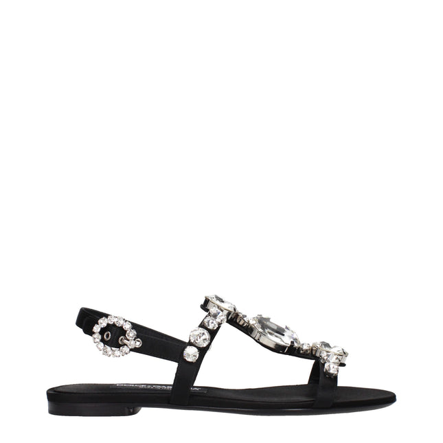 Dolce & Gabbana Black Satin Sandals