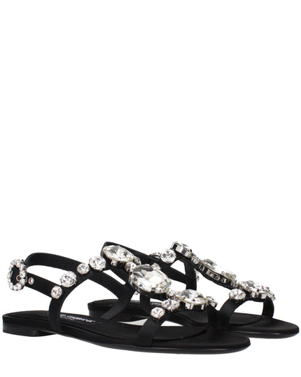 Dolce & Gabbana Black Satin Sandals