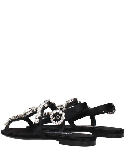Dolce & Gabbana Black Satin Sandals