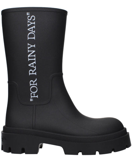 Off-White Black Cotton Ankle Boots