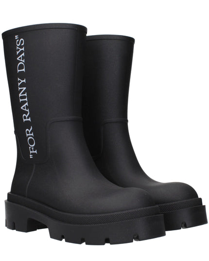 Off-White Black Cotton Ankle Boots