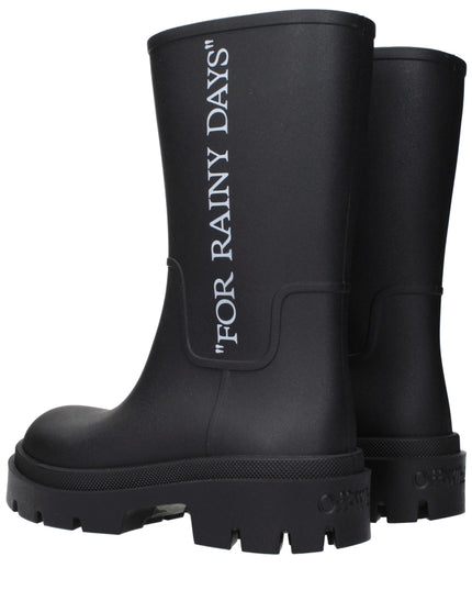 Off-White Black Cotton Ankle Boots