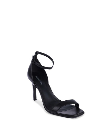 Calvin Klein Black Leather Stiletto Heel Sandals