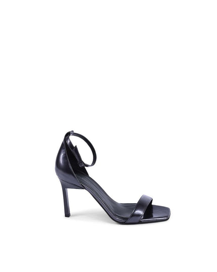 Calvin Klein Black Leather Stiletto Heel Sandals