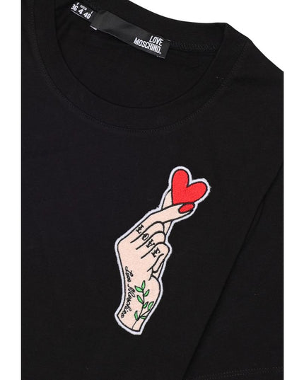 Love Moschino Black Cotton T-Shirt