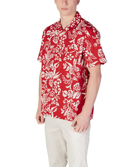 Replay Red Cotton Shortsleeve Shirt