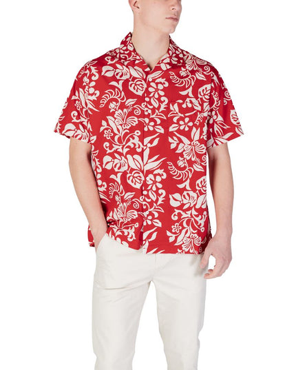 Replay Red Cotton Shortsleeve Shirt