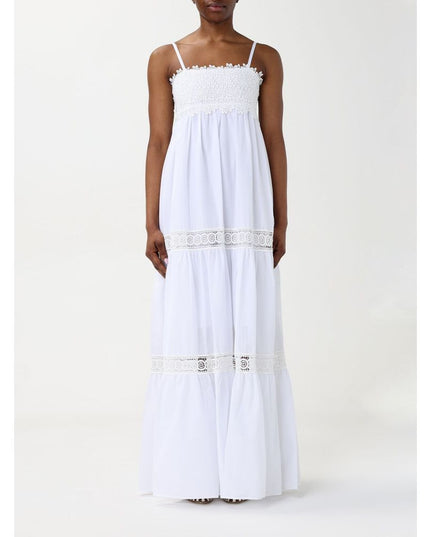 Kaos White Cotton Casual Dress