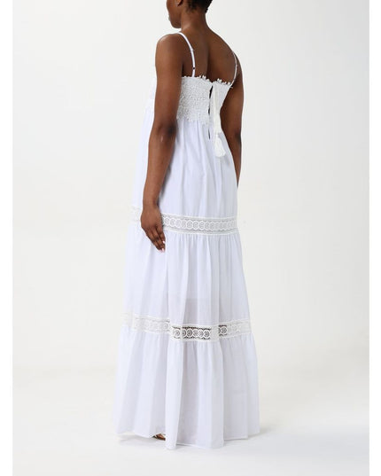 Kaos White Cotton Casual Dress