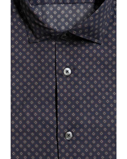 Bagutta Blue Cotton Men's Slim Fit Shirt