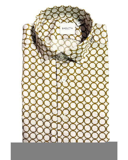 Bagutta White Viscose Men Shirt