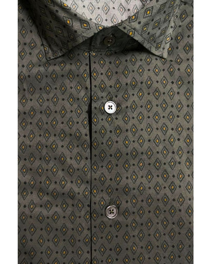 Bagutta Green Cotton Men's Slim Shirt