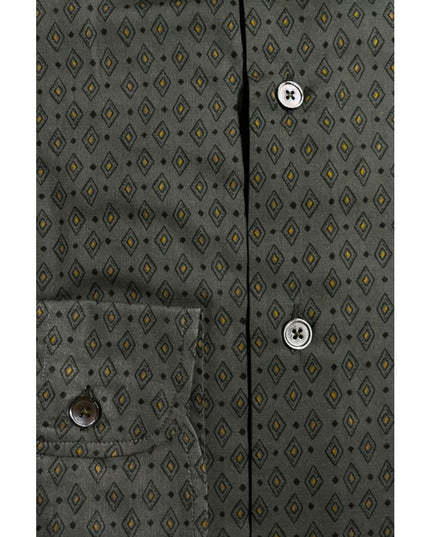 Bagutta Green Cotton Men's Slim Shirt