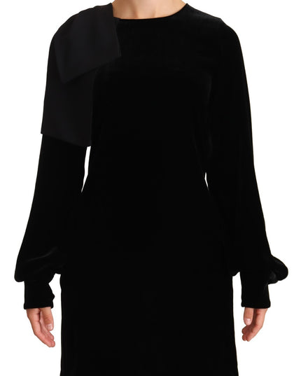 N.21 Sheath A-line Black Viscose Long Sleeves Round Neck Mini Dress