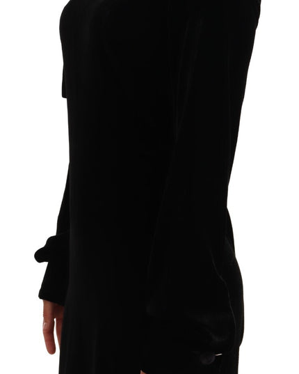 N.21 Sheath A-line Black Viscose Long Sleeves Round Neck Mini Dress