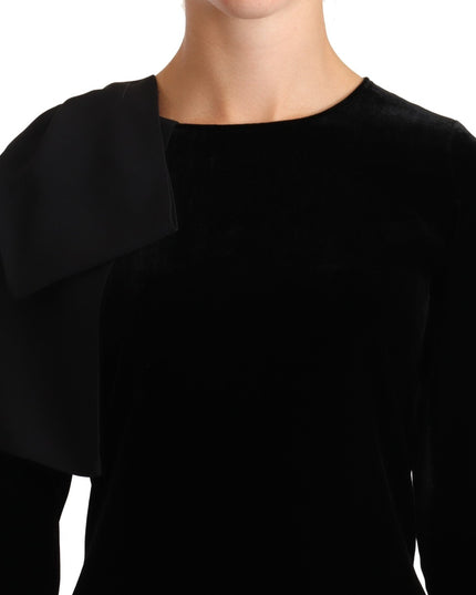 N.21 Sheath A-line Black Viscose Long Sleeves Round Neck Mini Dress