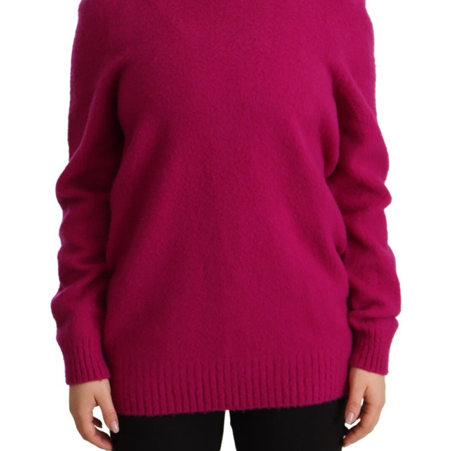 Drumohr Dark Pink Long Sleeves Round Neck Pullover Sweater